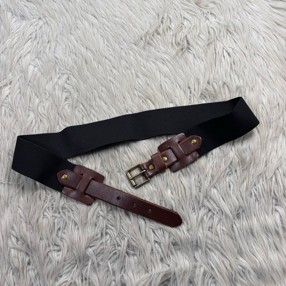 BDG Women's M L Brown Leather Elastic Waist Belt Y2K Boho Synch Cosplay